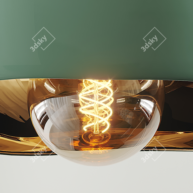 Golden Blossom Pendant 3D model image 2