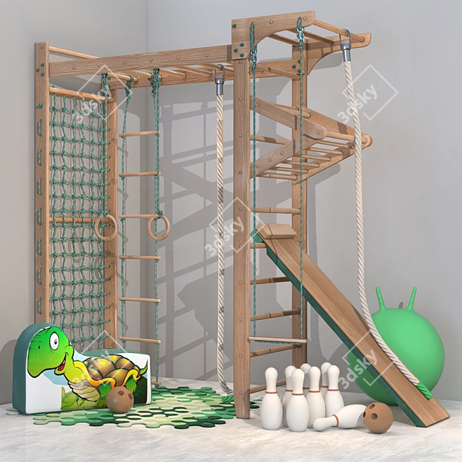 SPORTBABY KINDER 5-240 Sport Corner: Ultimate Fitness Playground 3D model image 1