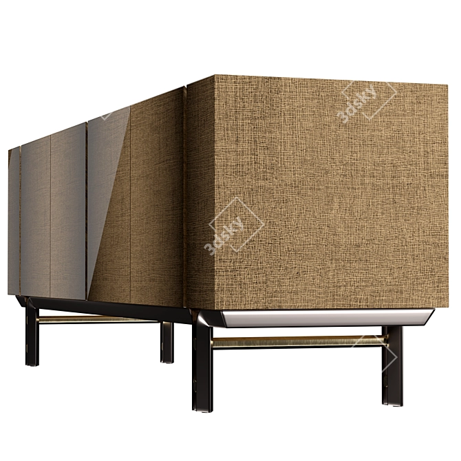 Elegant Oak Sideboard with Brass Accents 3D model image 3