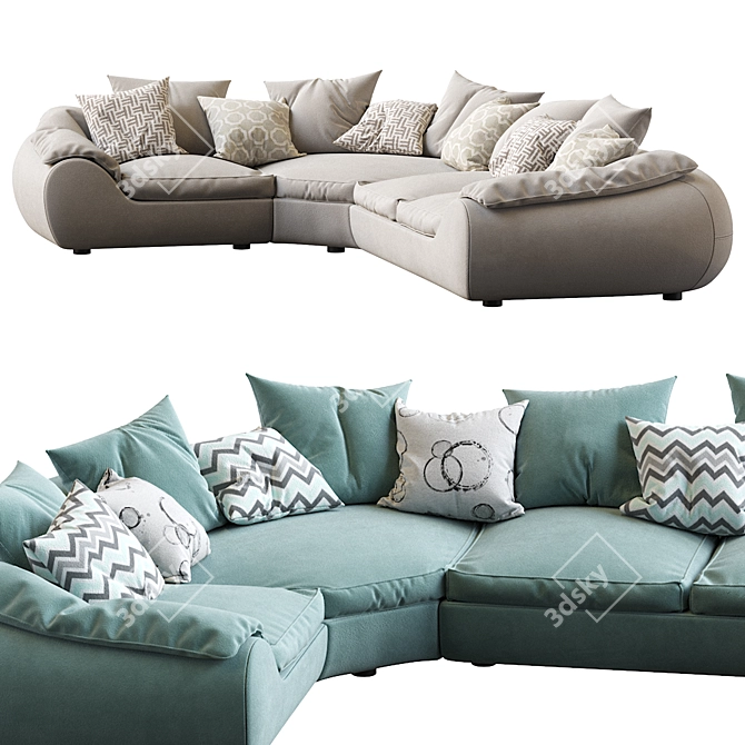 Luxurious ILARIA Corner Sofa 3D model image 4