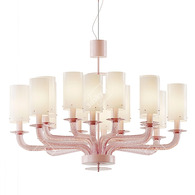 Venetian Murano Glass Chandelier: 21st Century Elegance 3D model image 1