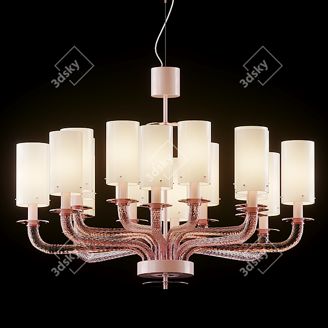 Venetian Murano Glass Chandelier: 21st Century Elegance 3D model image 3