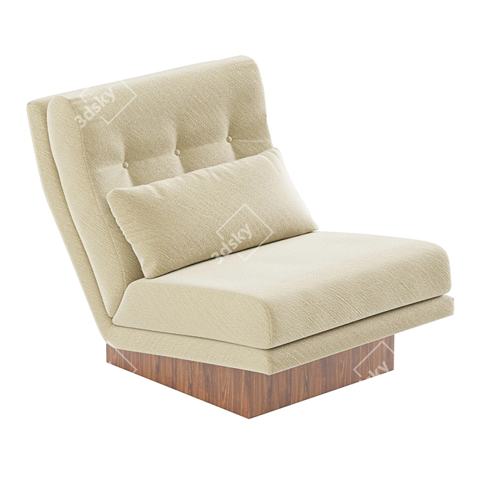 Modern Milo Baughman Lounge Chair 3D model image 2