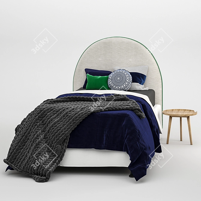 Crescent Boys Bed - Single | Stylish & Comfy 3D model image 1