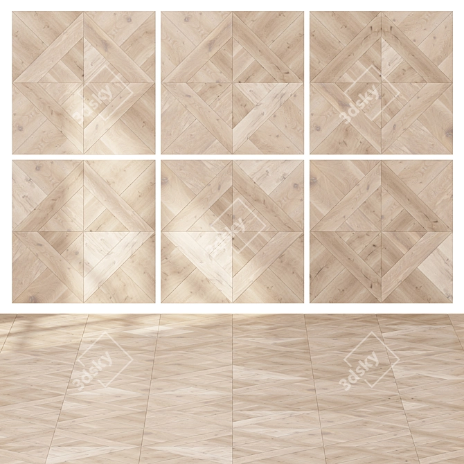 Premium Wood Floor Tiles - 800x800mm 3D model image 1