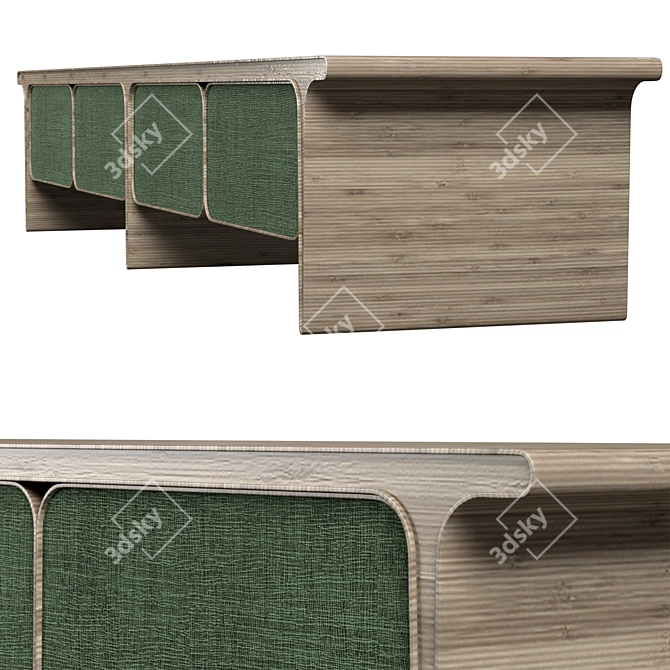 Turquoise Fabric Doors Ash Cabinet 3D model image 2