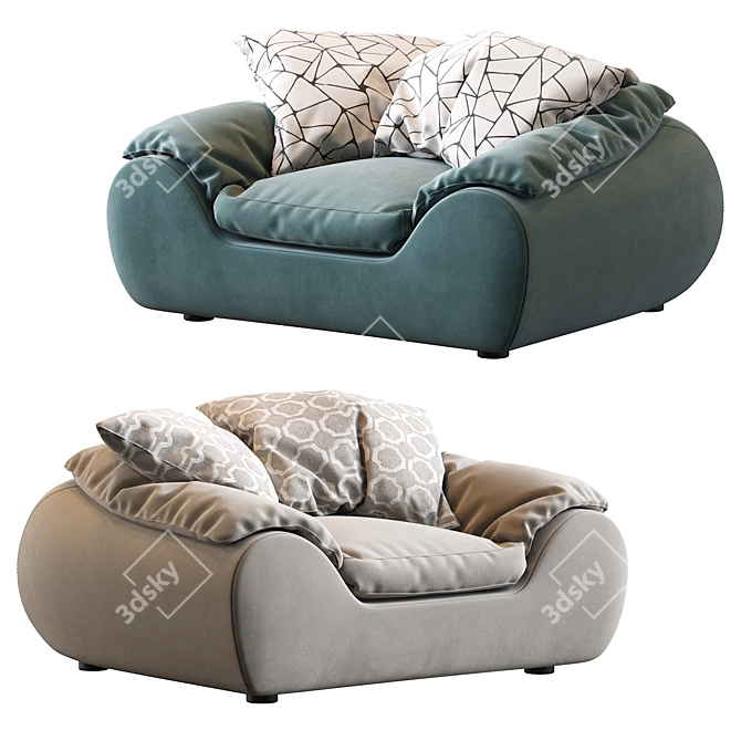 Elegant ILARIA Armchair: Stylish Comfort in Fabric 3D model image 1