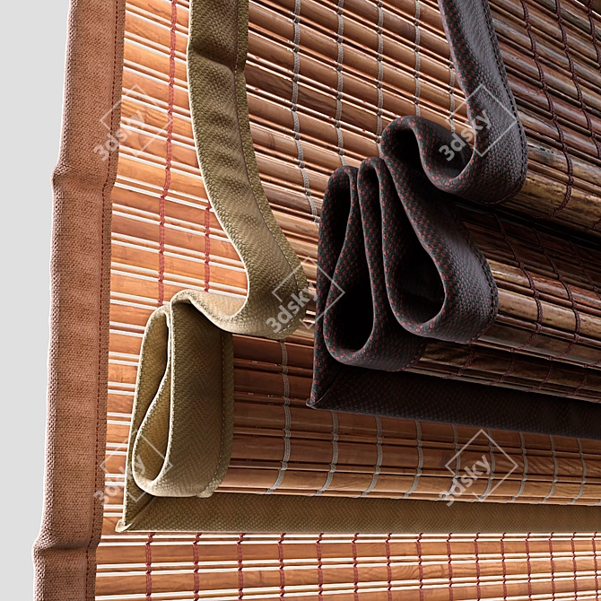 Natural Woven Wood Shades: Bring Nature Indoors 3D model image 4