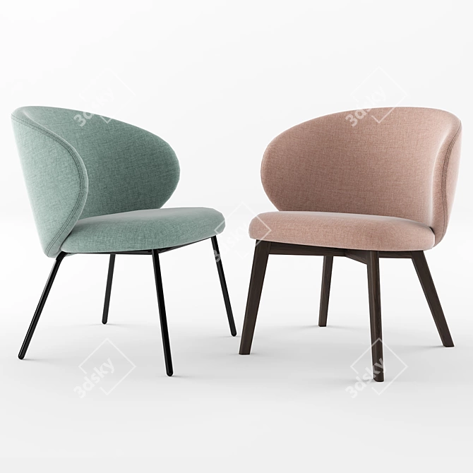 Stylish Connubia Tuka Armchair 3D model image 1