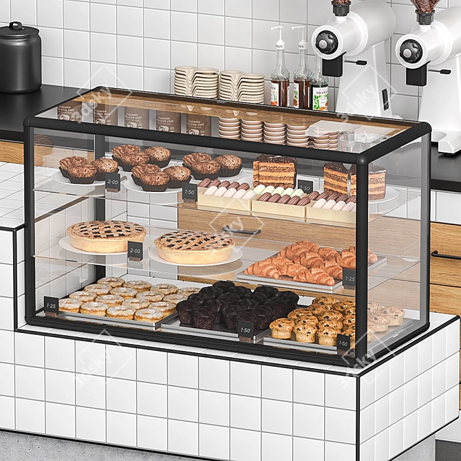 Title: PBR Coffeeshop Counter 3D model image 3