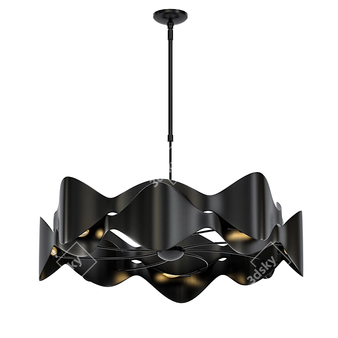 Elegant Rustic Wagon Wheel Chandelier 3D model image 1