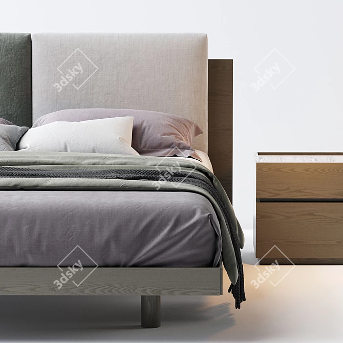 Elegant Nikki N03 Bed 3D model image 2