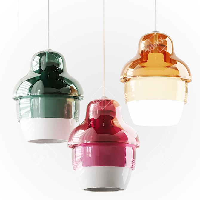 Nested Elegance: Matrioshka Pendant 3D model image 1