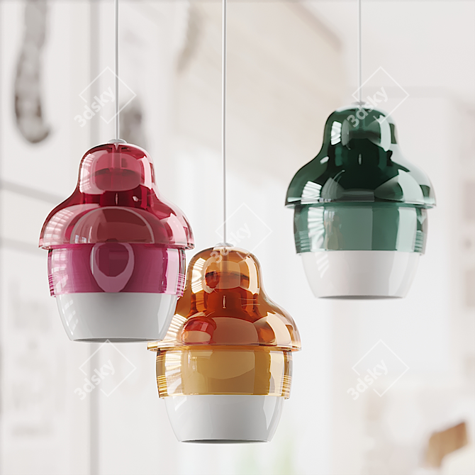 Nested Elegance: Matrioshka Pendant 3D model image 12
