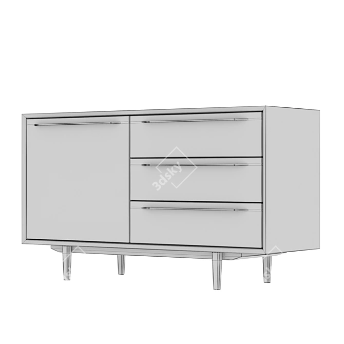 Bruni Black Chest: Stylish and Spacious 3D model image 4