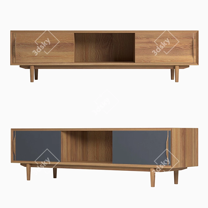 Bruni TV Console: Functional Space Saver 3D model image 1