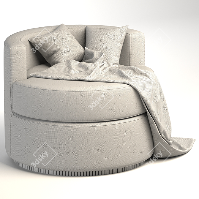 Balboa Swivel Armchair: Stylish and Comfortable 3D model image 9