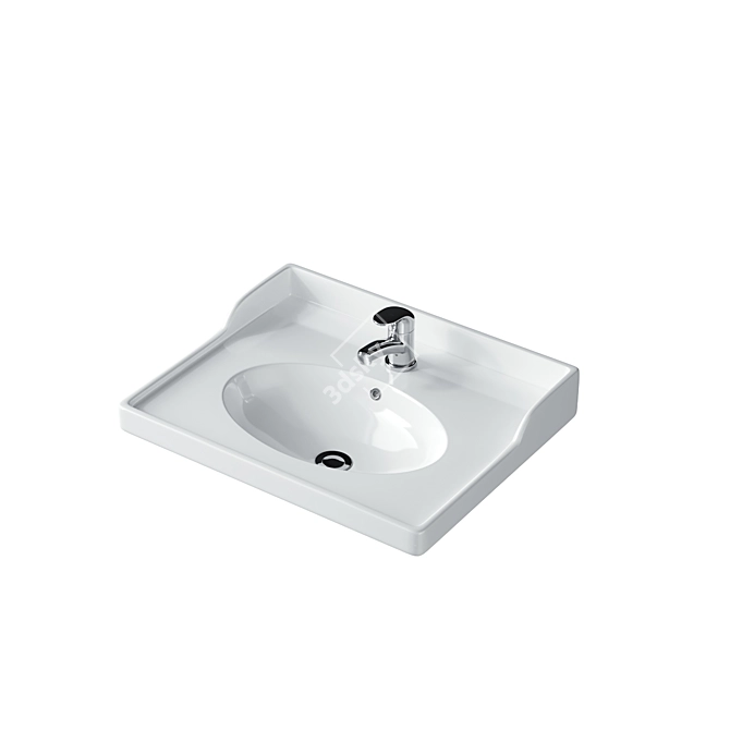 Modern Rattviken Washbasin & Olskar Faucet Ensemble 3D model image 4