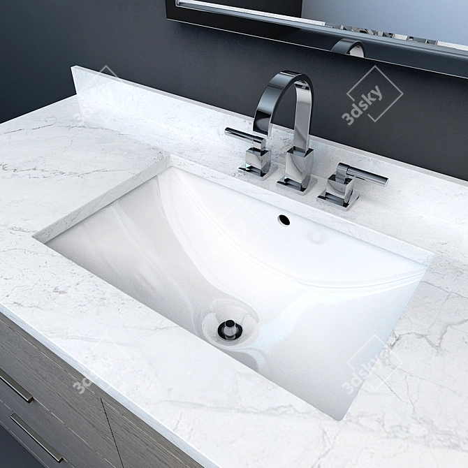 Sleek RH Modern Machinto Vanity 3D model image 3