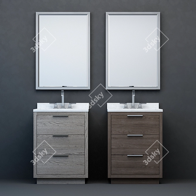 Luxury RH Modern Machinto Vanity 3D model image 1