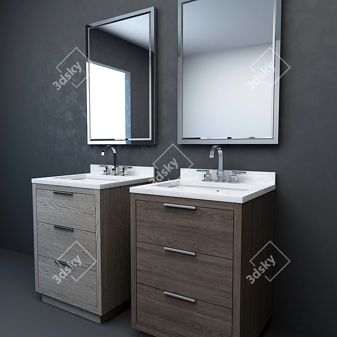 Luxury RH Modern Machinto Vanity 3D model image 2