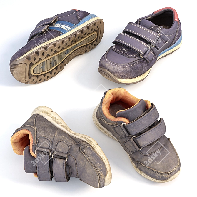 3D Kids Sneakers: Detailed Scanned Textures 3D model image 3