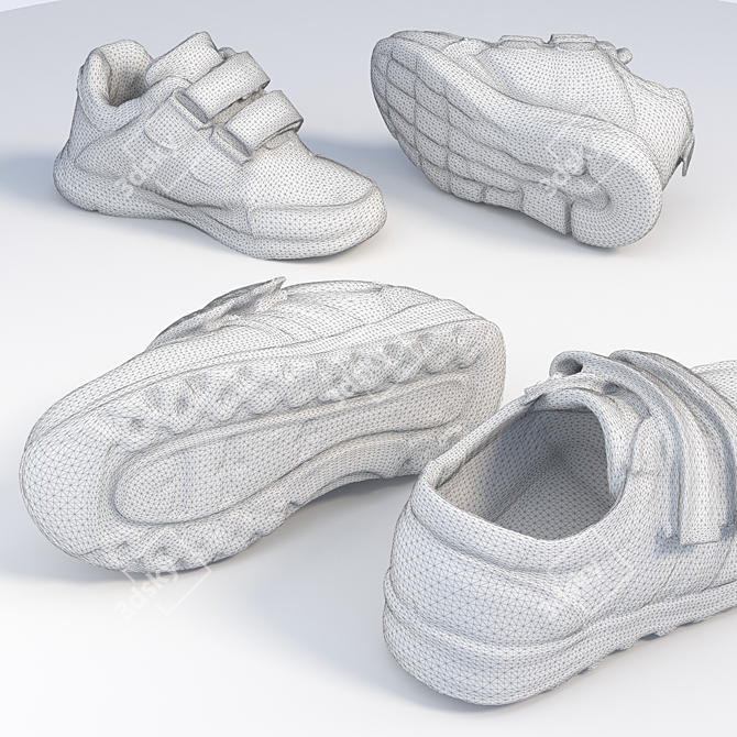 3D Kids Sneakers: Detailed Scanned Textures 3D model image 4