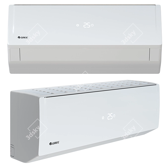 GREE GWH07QA-K3DNB6C Smart 7K BTU Air Conditioner 3D model image 2