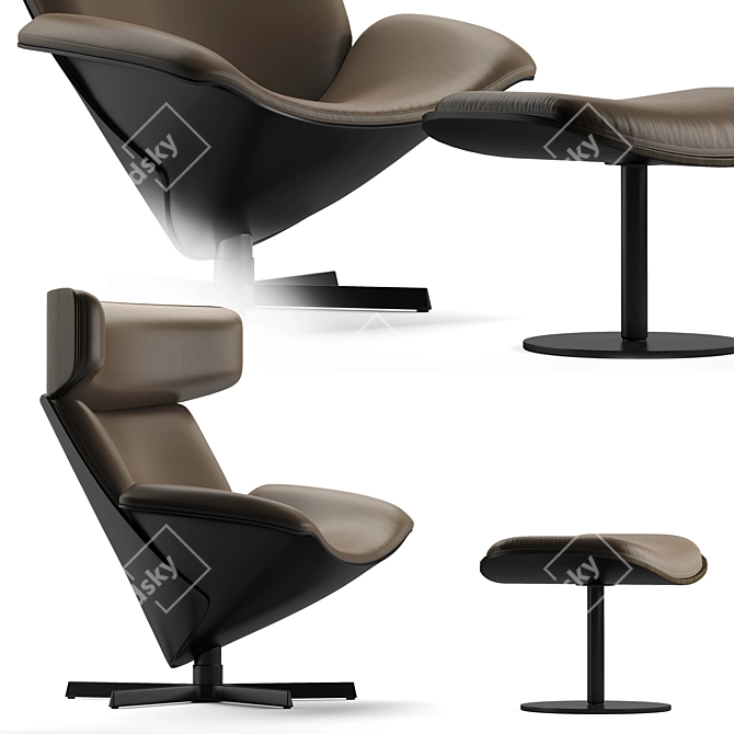 Sophisticated Almora Armchair: A Comfortable Elegance 3D model image 2