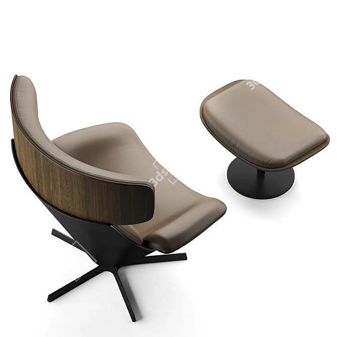 Sophisticated Almora Armchair: A Comfortable Elegance 3D model image 4