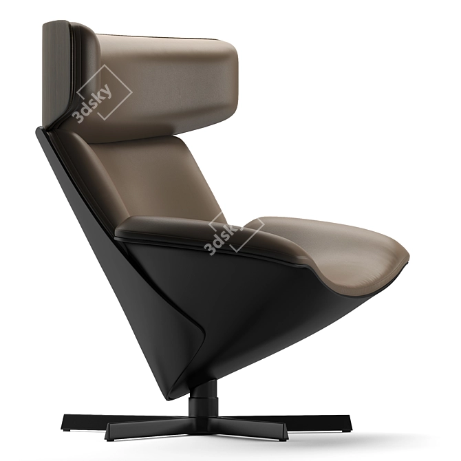 Sophisticated Almora Armchair: A Comfortable Elegance 3D model image 7