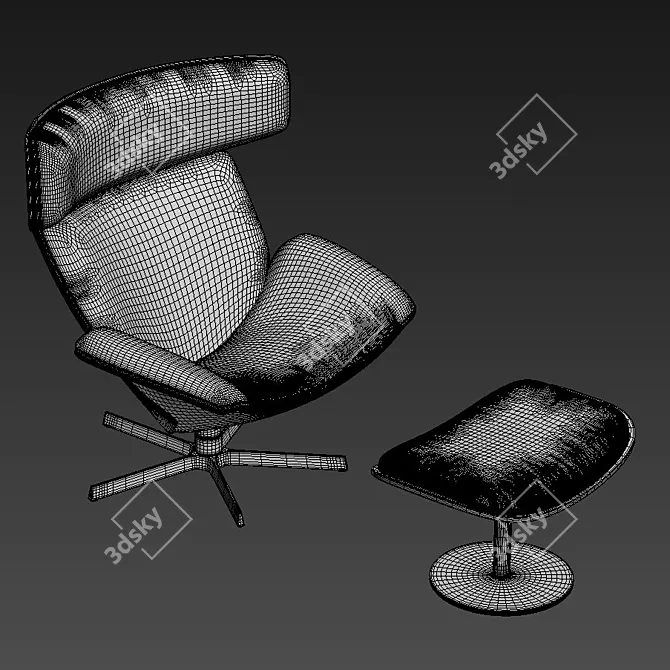 Sophisticated Almora Armchair: A Comfortable Elegance 3D model image 10