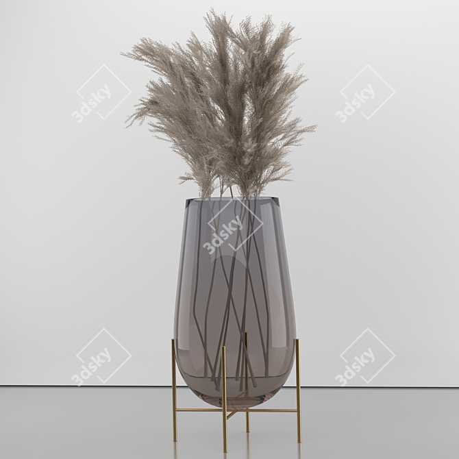 Elegant Dried Pampas Set 3D model image 1