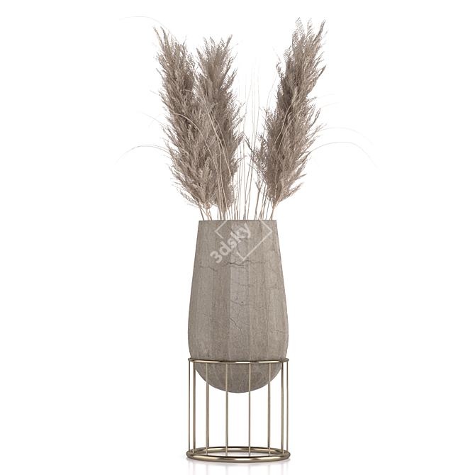 Elegant Dried Pampas Set 3D model image 11