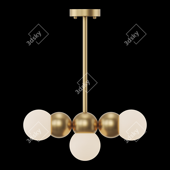Scandinavian Style Lamp with Ball-shaped Shades 3D model image 2