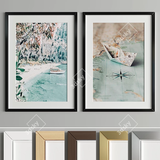 Elegant Art Frame Set 3D model image 2