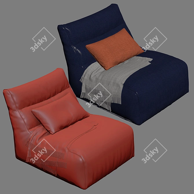 Sunbrella Outdoor Bean Bags: Stylish, Durable Seating 3D model image 4