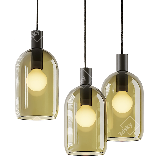 Sleek Bub Pendant: Chic Minneapolis Lighting 3D model image 2