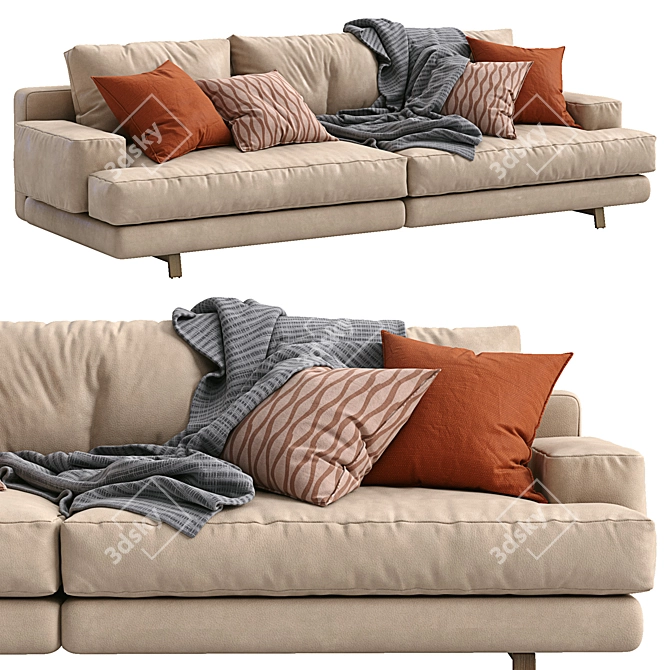 Modern Marmont Leather Sofa 3D model image 3
