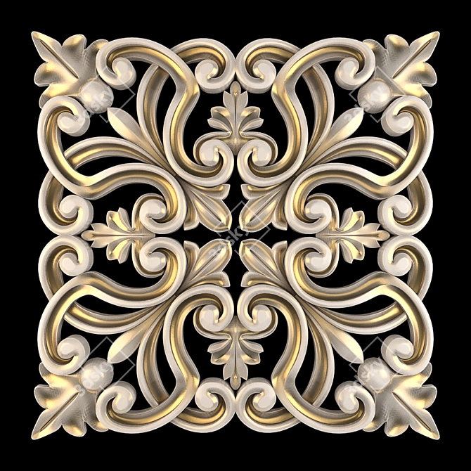 Elegant Rosette Wall Decor 3D model image 3