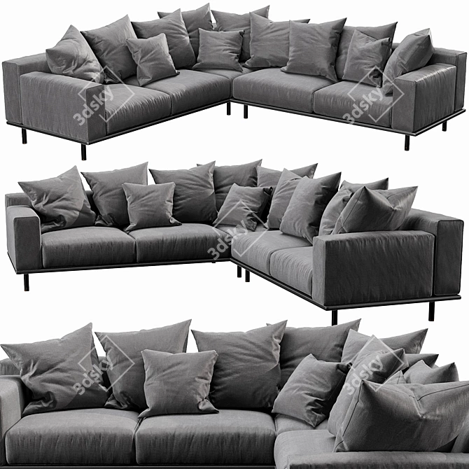 Sleek Meridiani KUOIO Sectional 3D model image 1