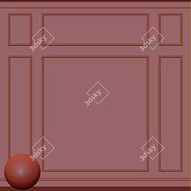 Elegant Plaster with Moldings 3D model image 3