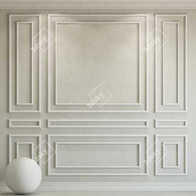 Elegant Molding Plaster: SW 7014 Eider White & SW 7029 Agreeable Gray 3D model image 1