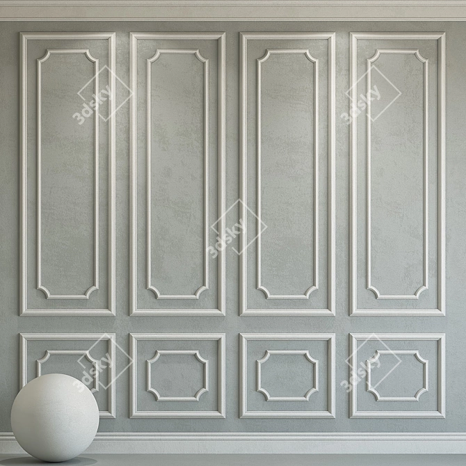 Elegant Plaster with Molding 3D model image 1