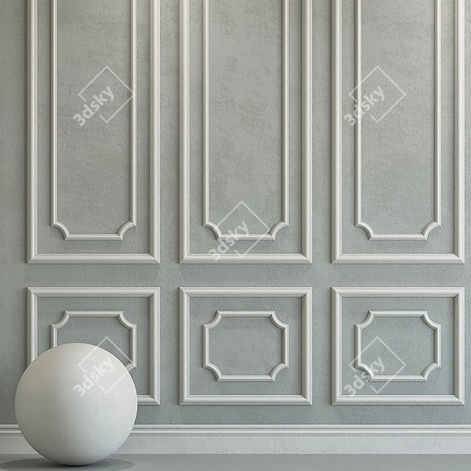 Elegant Plaster with Molding 3D model image 2