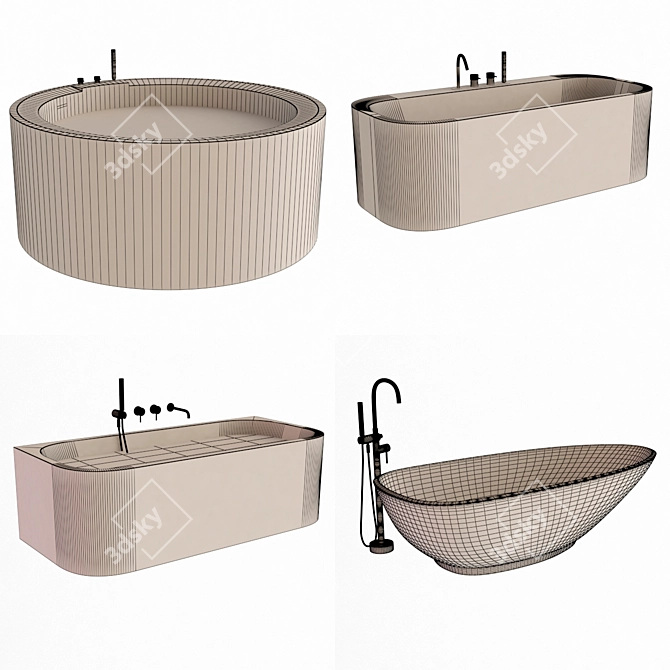 Luxury Rexa Design Bath Set 3D model image 7