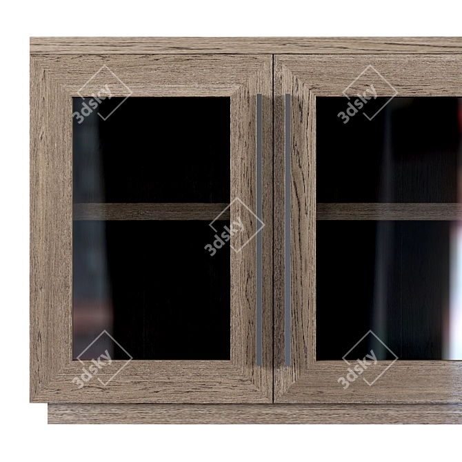 Sleek Glass 4-Door Sideboard 3D model image 2