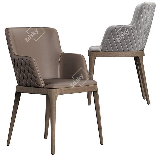 Designer Folding Chair and Table 3D model image 2