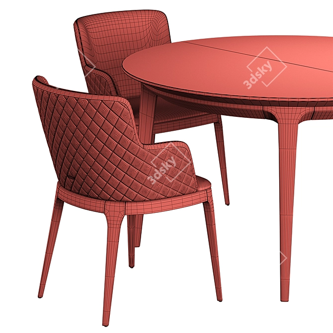 Designer Folding Chair and Table 3D model image 5