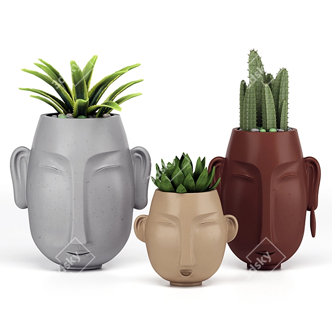 Kashpo Set: Stylish and Versatile Planters 3D model image 2